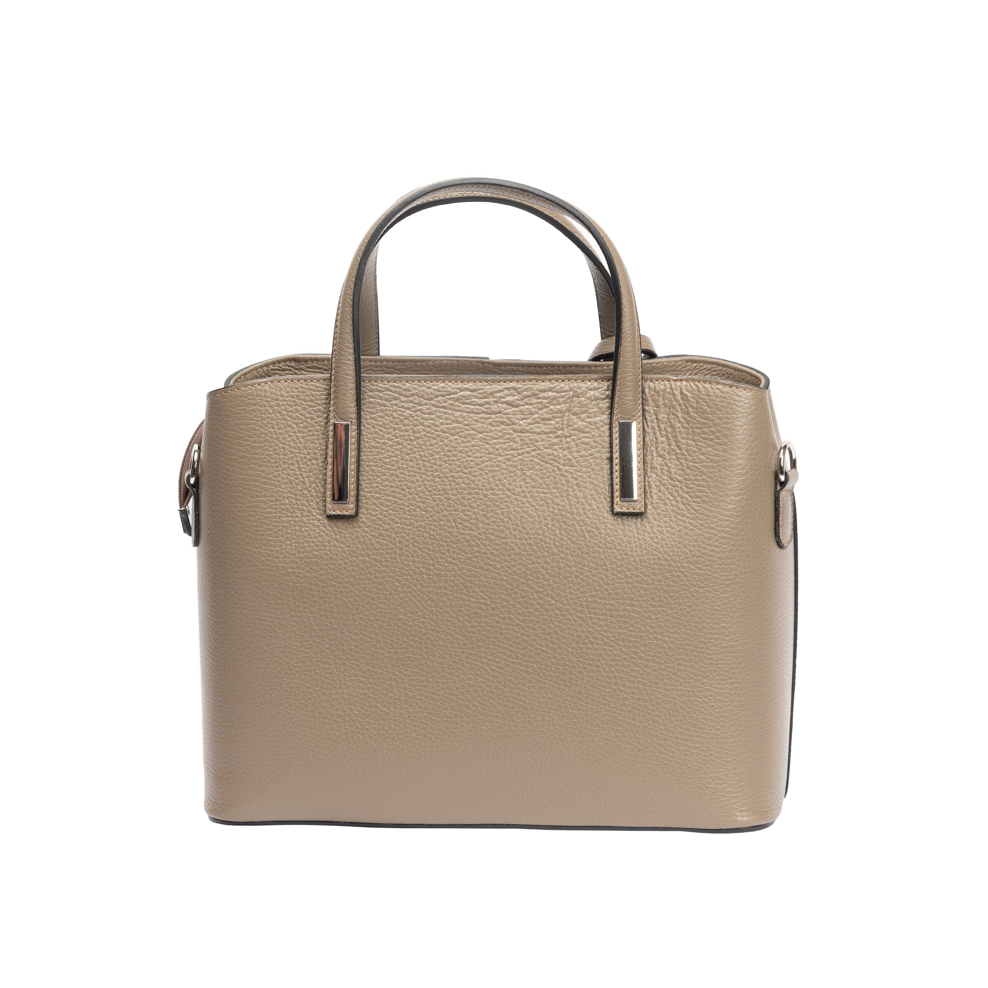 Damenhandtasche aus beigem Echtleder Mara
