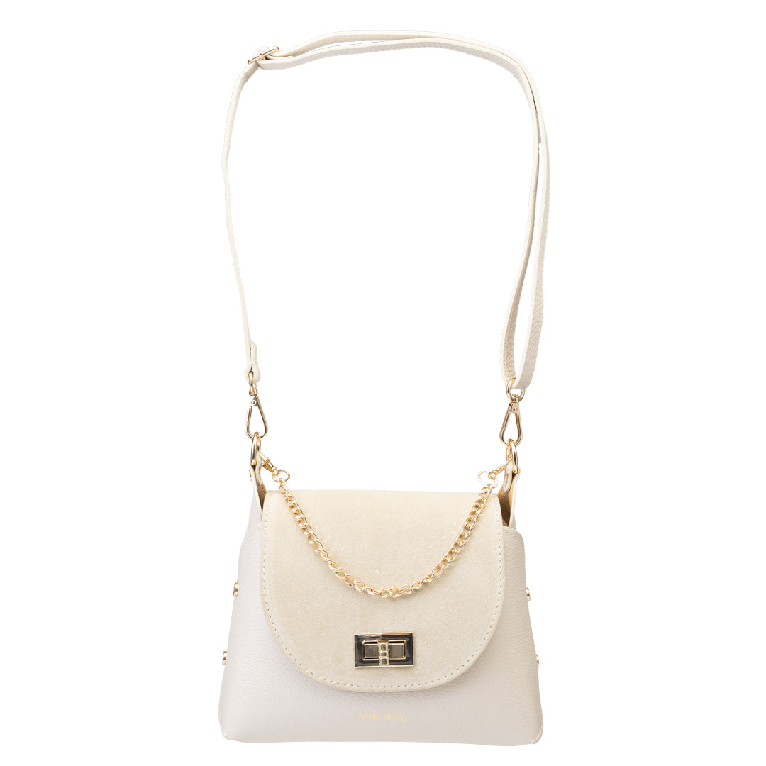 Damenhandtasche aus echtem Wildleder, Beige Raisa