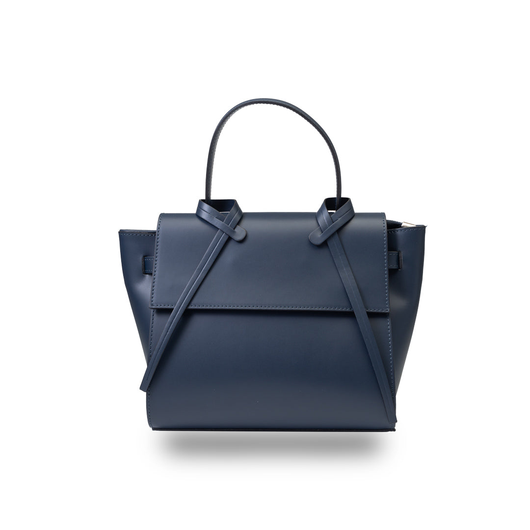 Damenhandtasche aus echtem Leder Erika, Marineblau