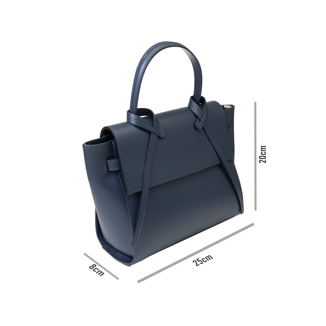 Damenhandtasche aus echtem Leder Erika, Marineblau