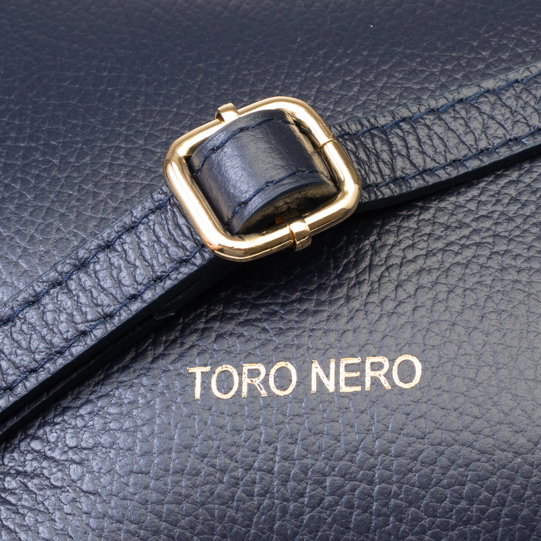 Geanta dama din piele naturala bleumarin Karina