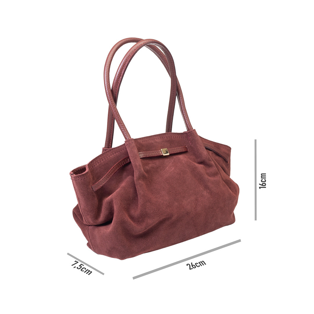 Damenhandtasche aus echtem Leder in Bordeaux Elena