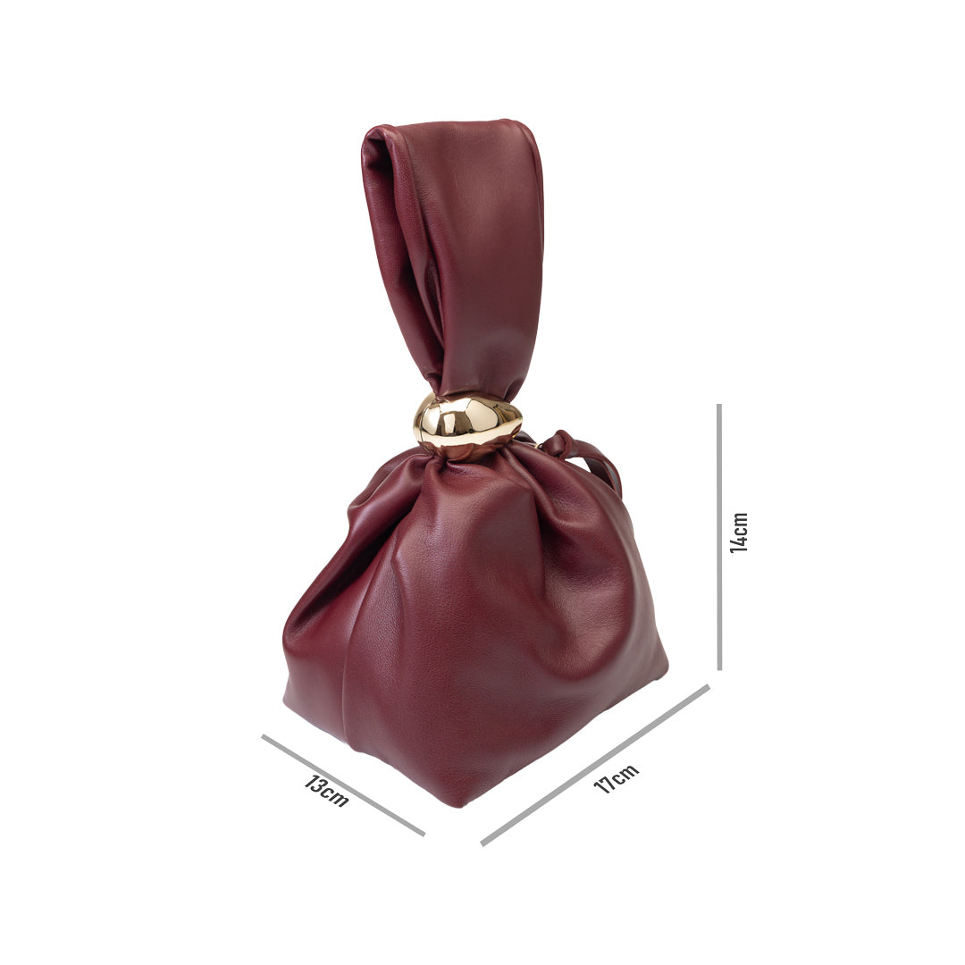 Damenhandtasche aus echtem bordeauxrotem Leder Eliza