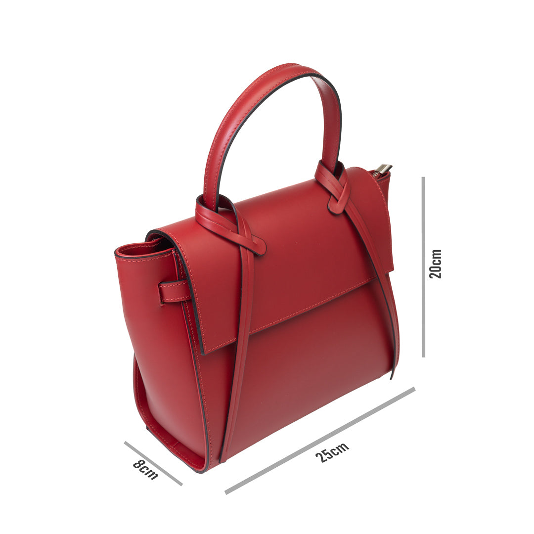 Damenhandtasche aus echtem Leder Bordeaux Erika