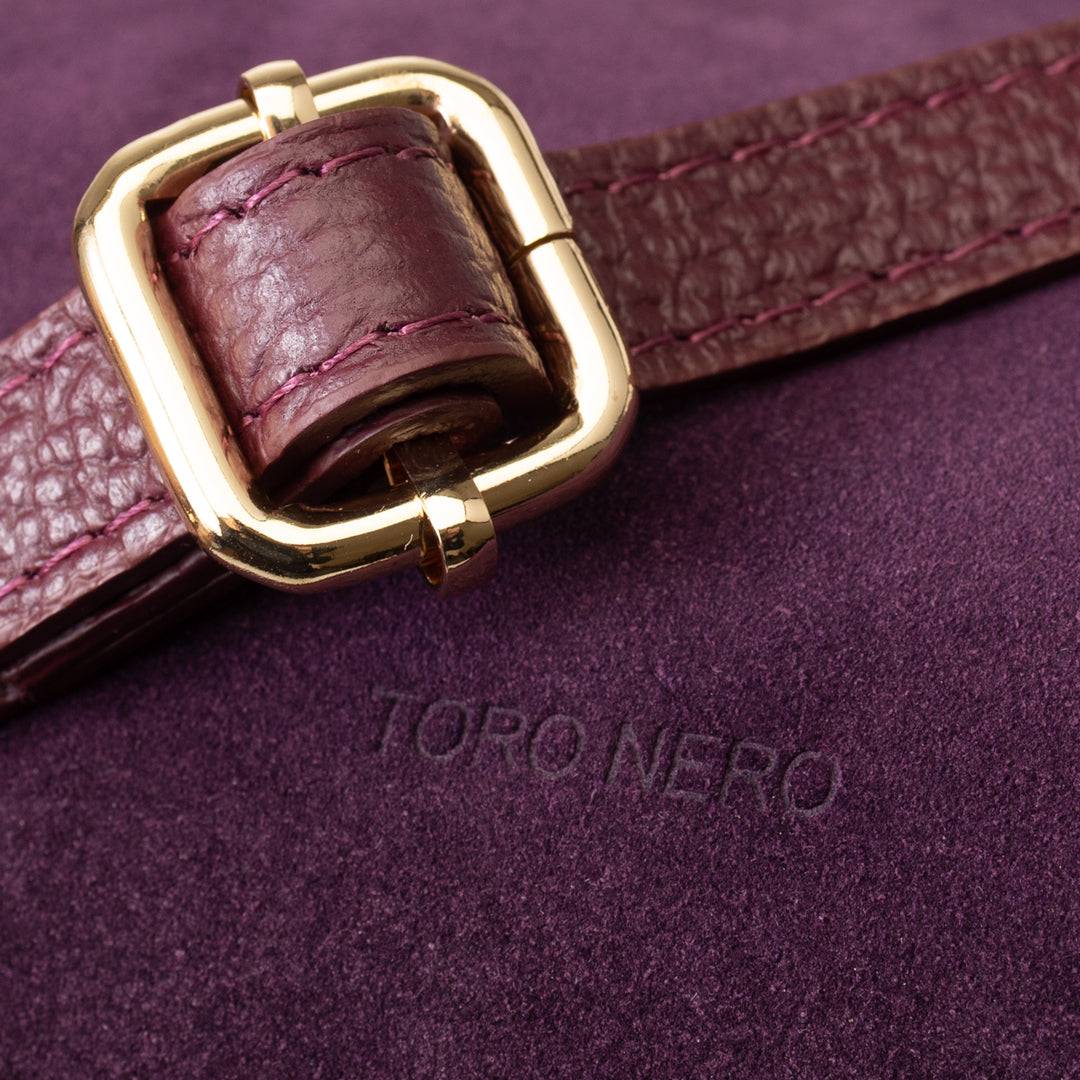 Damenhandtasche aus echtem bordeauxrotem Leder Evelin