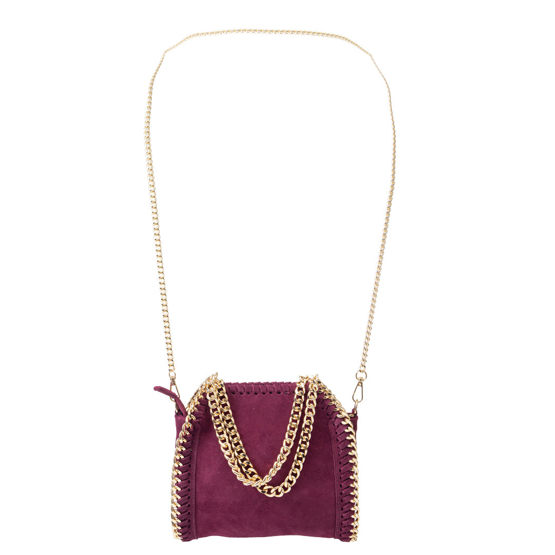 Damenhandtasche aus echtem bordeauxrotem Leder Ilona