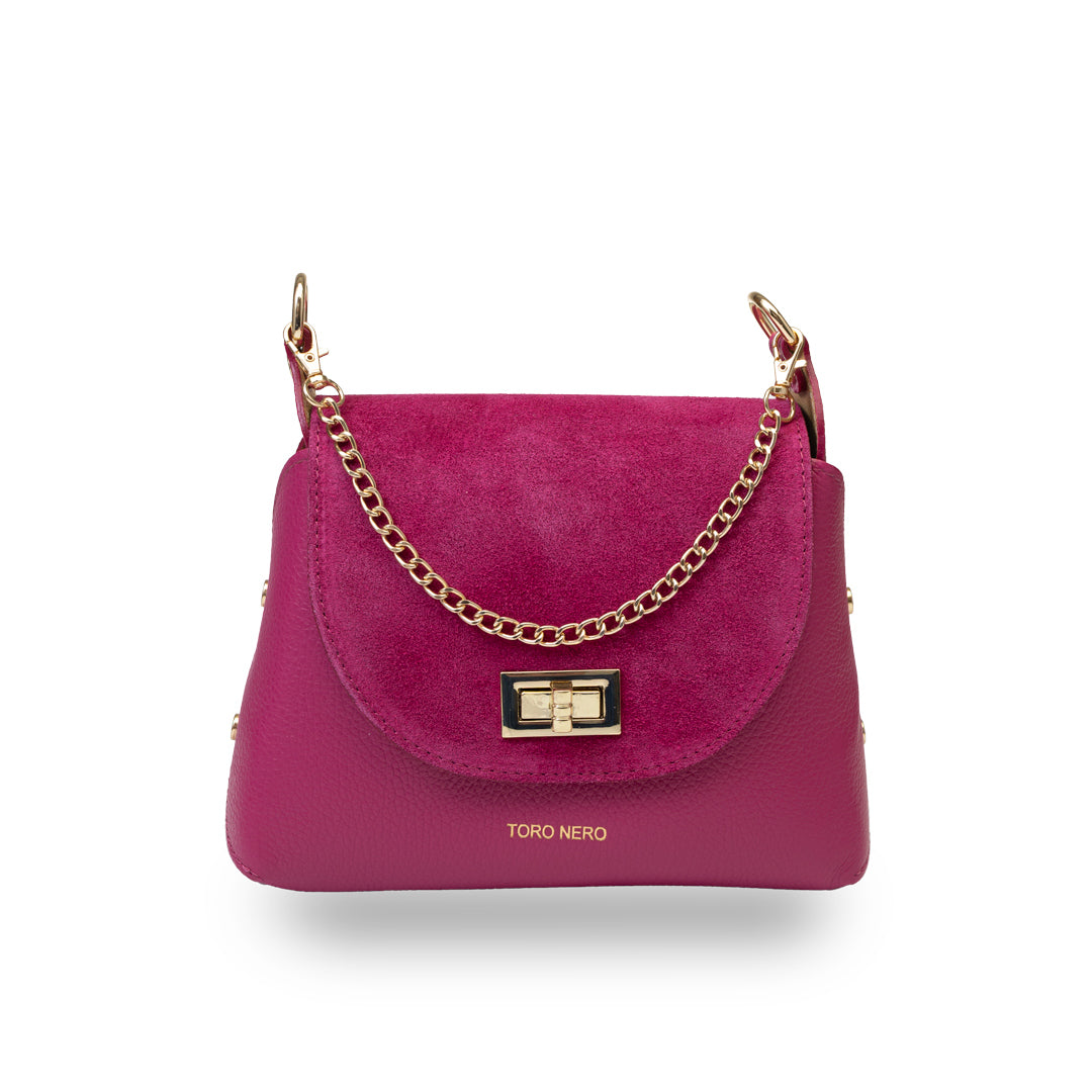 Damenhandtasche aus echtem Wildleder, fuchsia Raisa