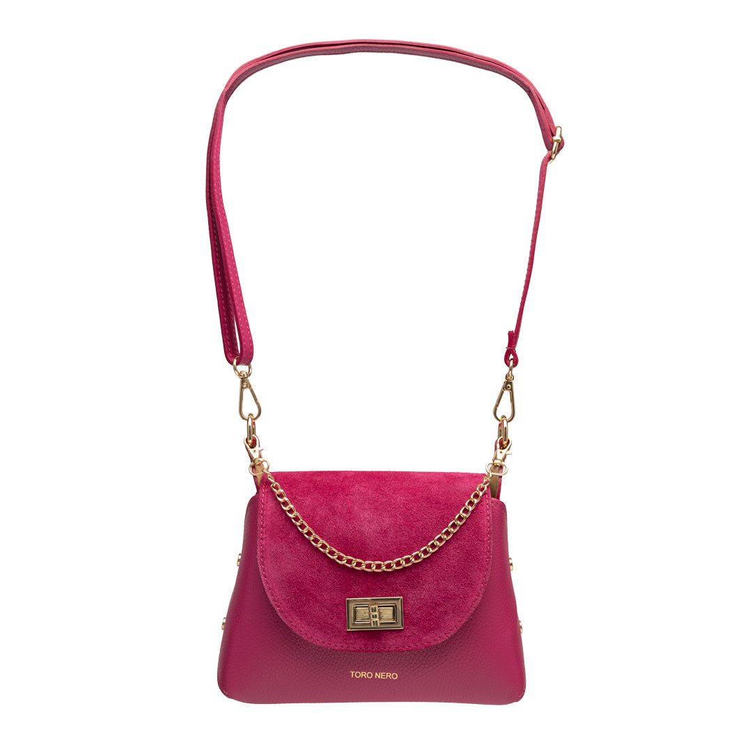 Damenhandtasche aus echtem Wildleder, fuchsia Raisa