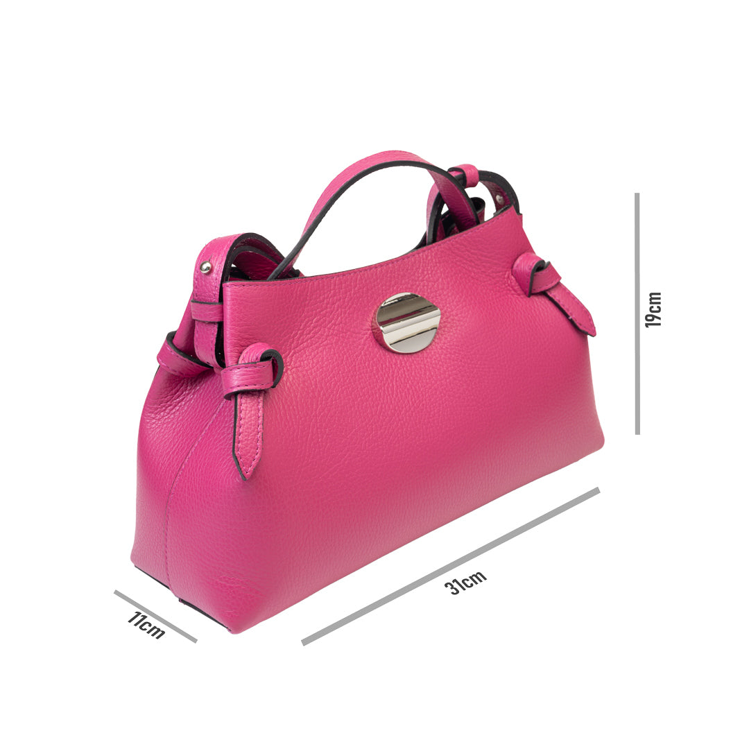 Damenhandtasche aus echtem Leder in Fuchsie Tania