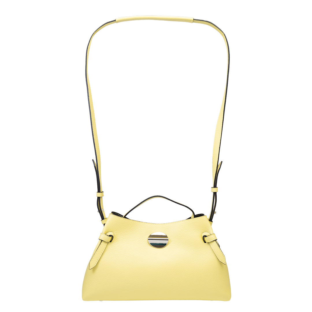 Damenhandtasche aus echtem Leder in Zitronengelb Tania