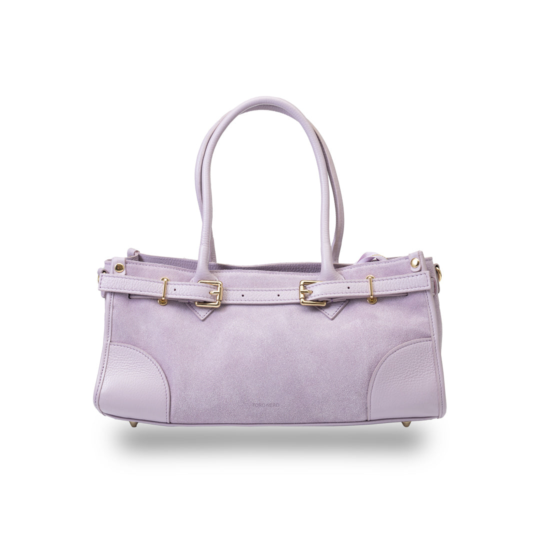 Damenhandtasche aus echtem Leder Flieder Evelin