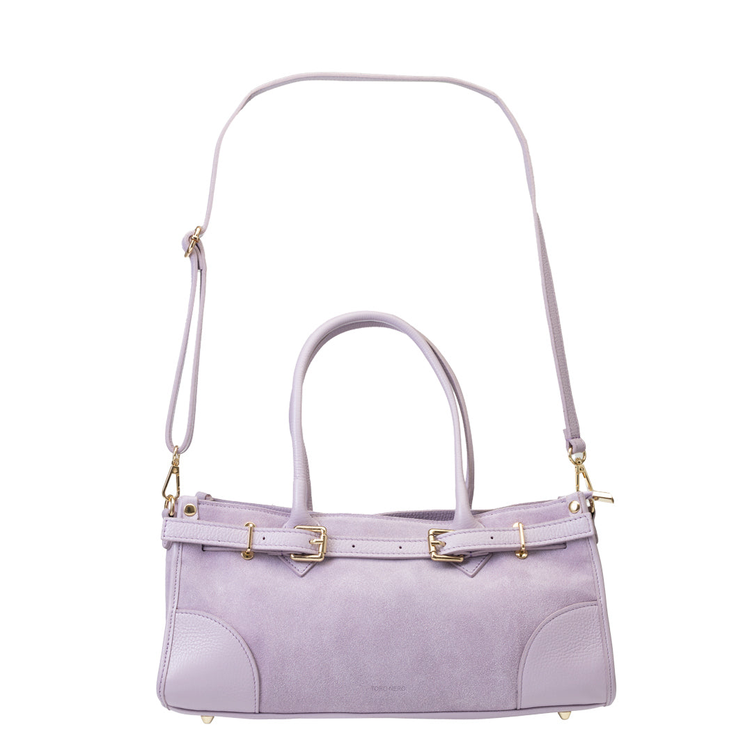 Damenhandtasche aus echtem Leder Flieder Evelin