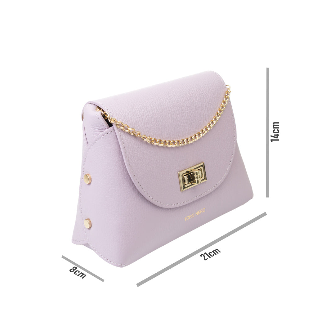 Lila Damenhandtasche aus echtem Leder Raisa