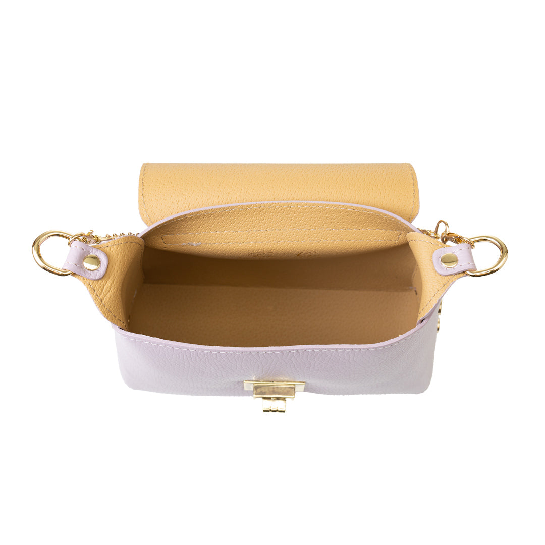 Lila Damenhandtasche aus echtem Leder Raisa