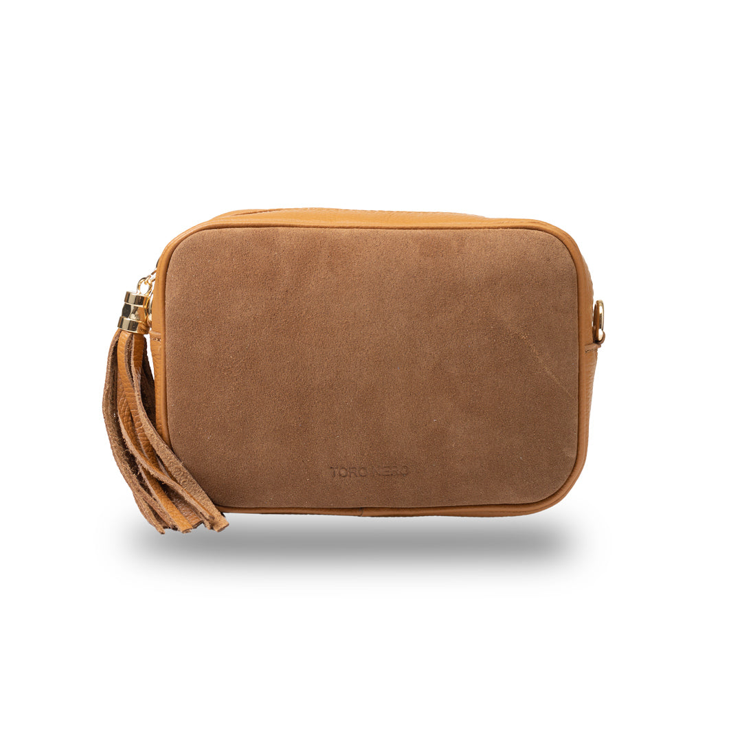 Damenhandtasche aus braunem Echtleder Ancuta