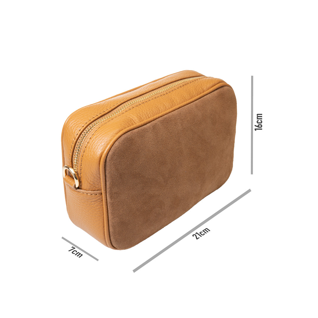 Damenhandtasche aus braunem Echtleder Ancuta