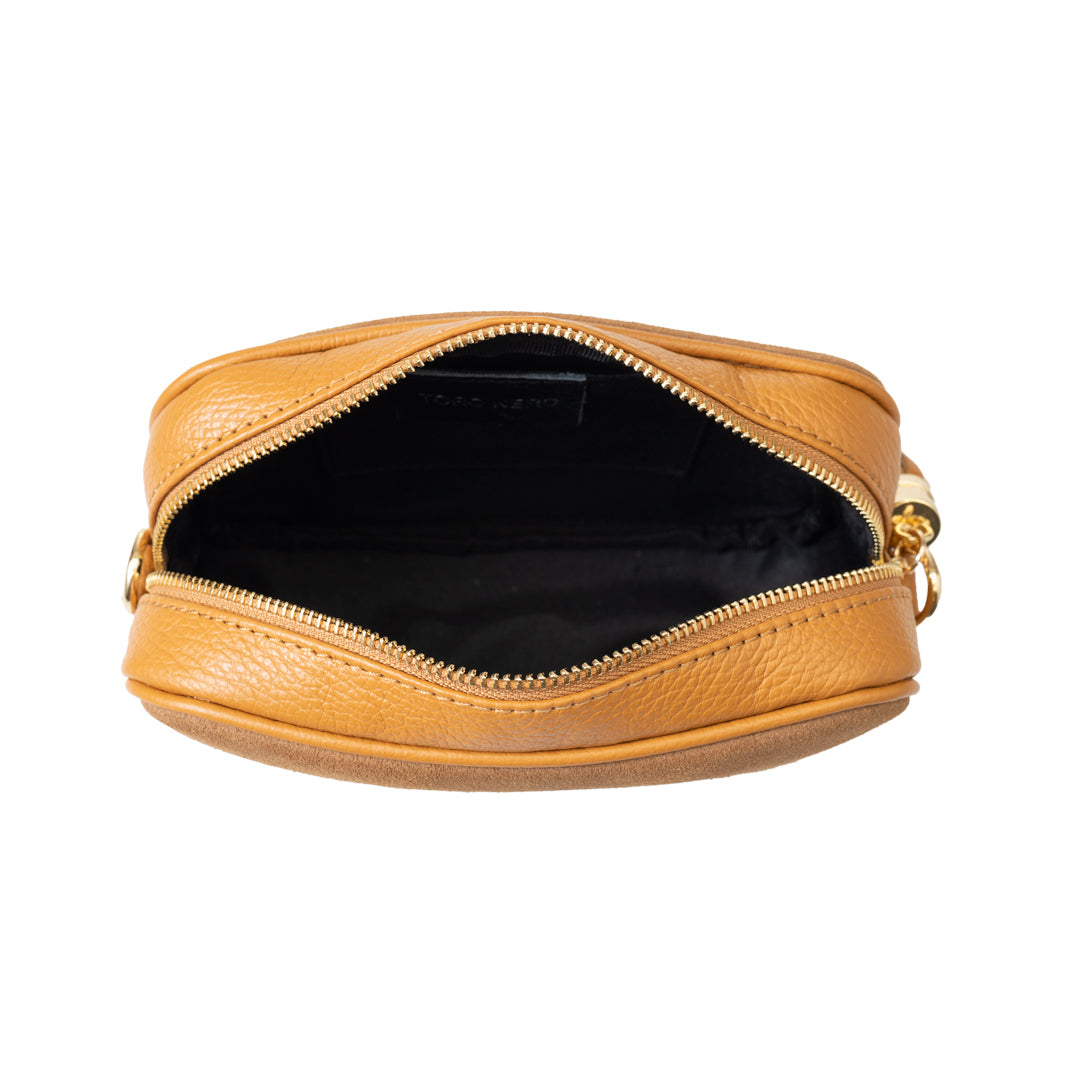 Damenhandtasche aus braunem Echtleder Ancuta