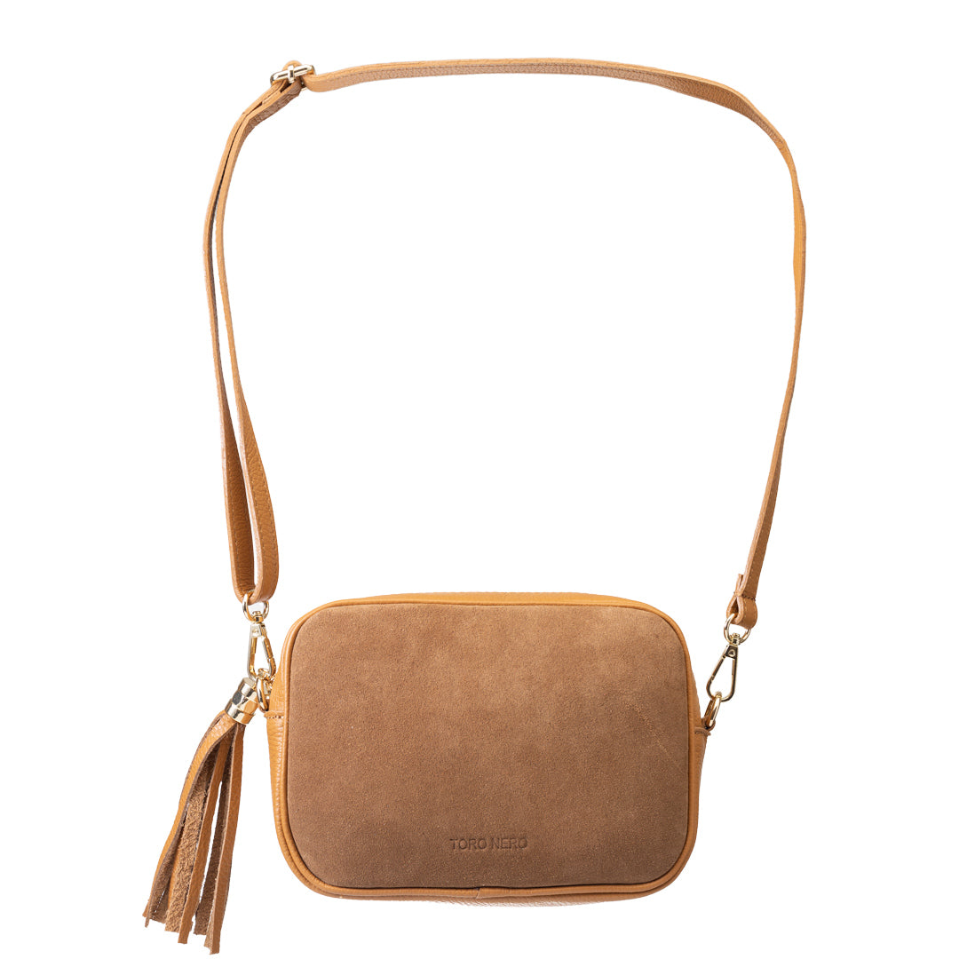Damenhandtasche aus braunem Echtleder Ancuta