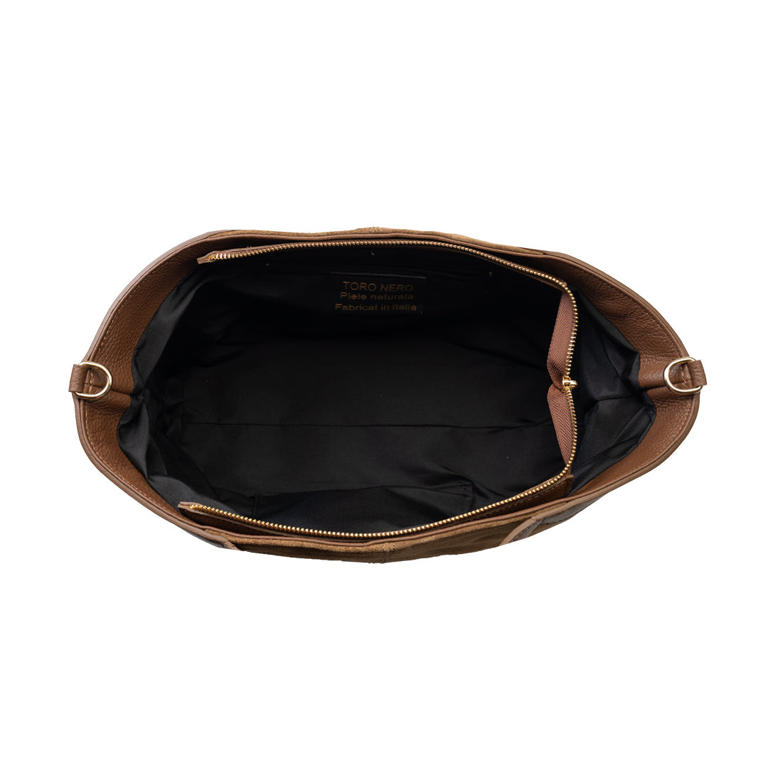 Damenhandtasche aus braunem Wildleder Bianca