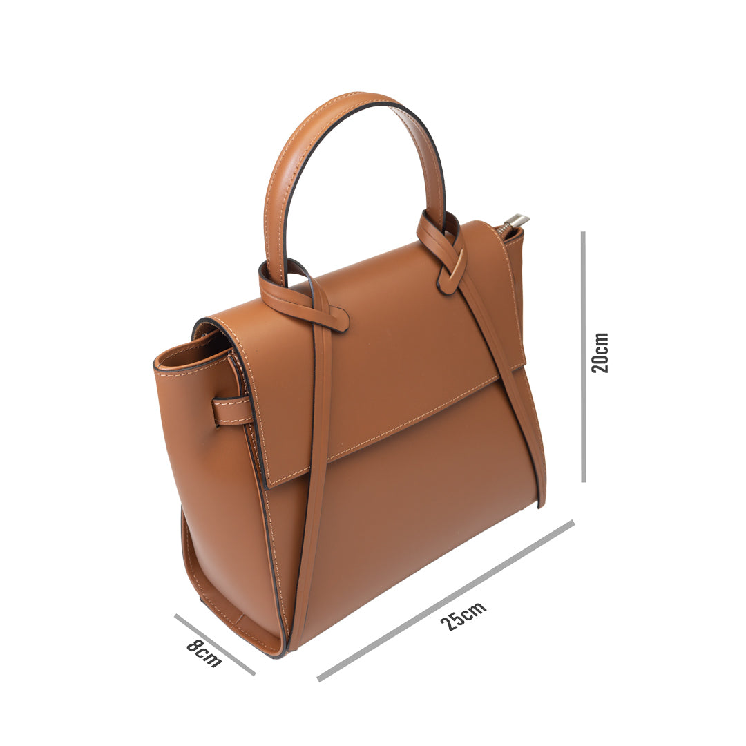 Damenhandtasche aus braunem Echtleder Erika