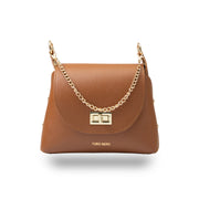 Damenhandtasche aus braunem Echtleder Raisa
