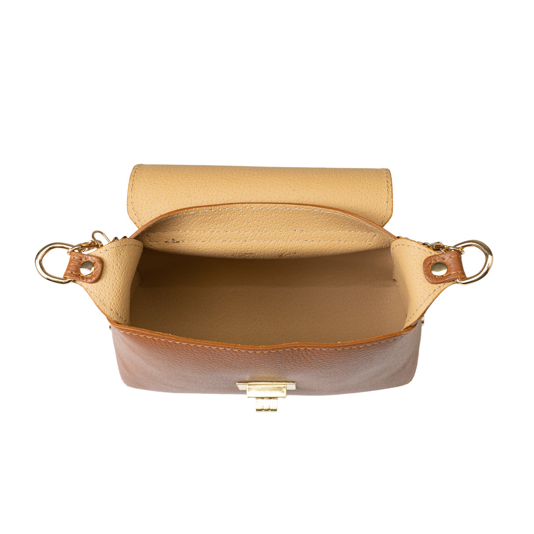 Damenhandtasche aus braunem Echtleder Raisa