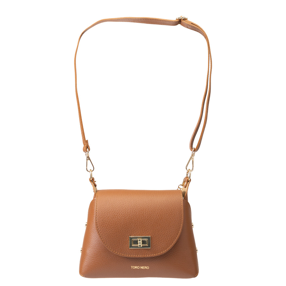 Damenhandtasche aus braunem Echtleder Raisa
