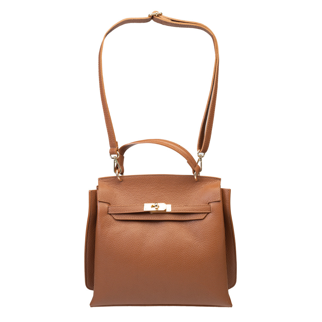 Damenhandtasche aus braunem Echtleder Raluca