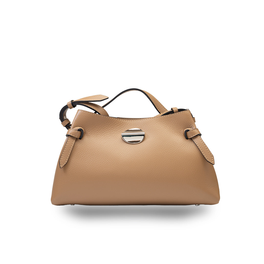 Damenhandtasche aus braunem Echtleder Tania