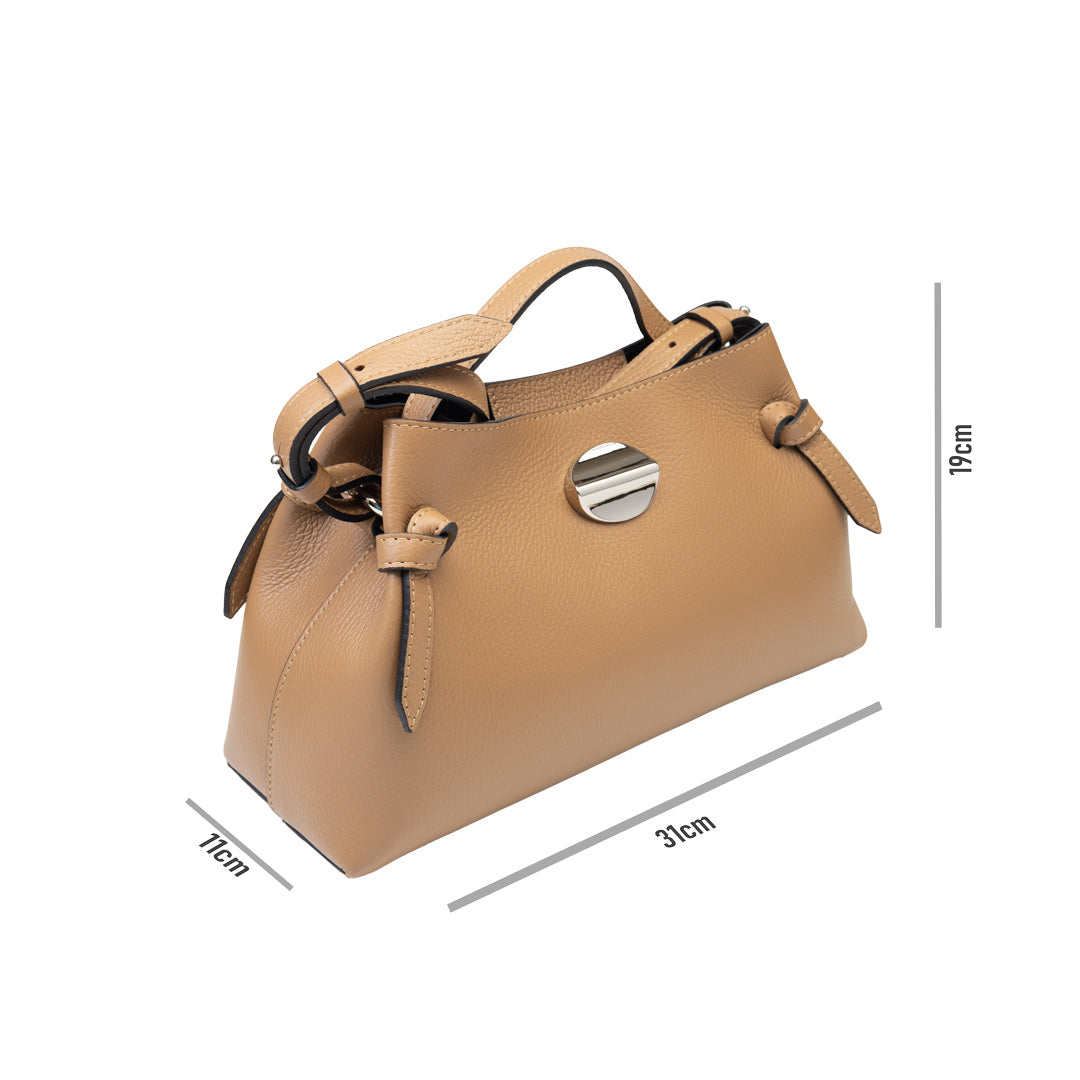 Damenhandtasche aus braunem Echtleder Tania