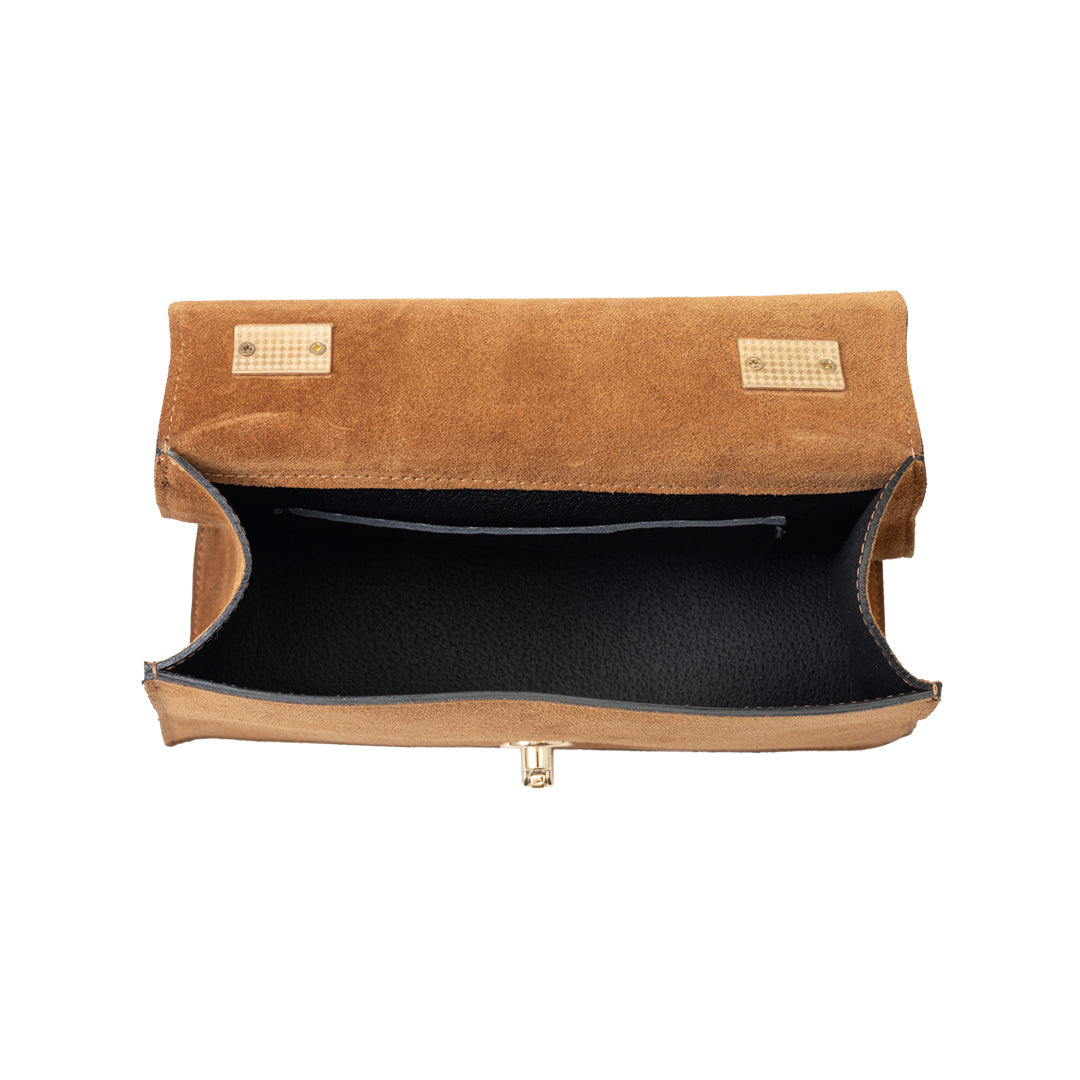 Damenhandtasche aus hellbraunem echtem Leder Verona