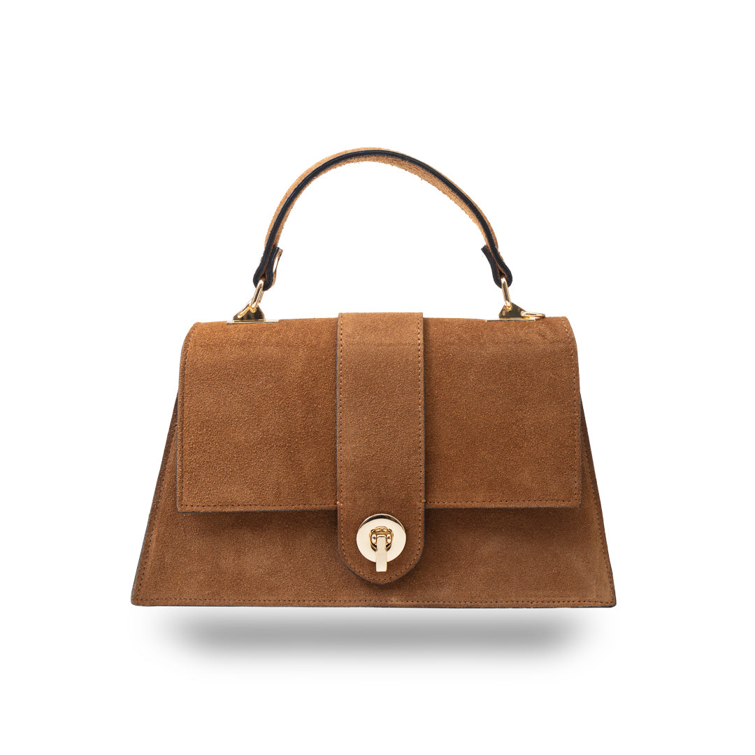 Damenhandtasche aus hellbraunem echtem Leder Verona