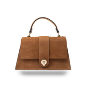 Damenhandtasche aus hellbraunem echtem Leder Verona
