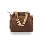 Damenhandtasche aus dunkelbraunem Echtleder Ilona