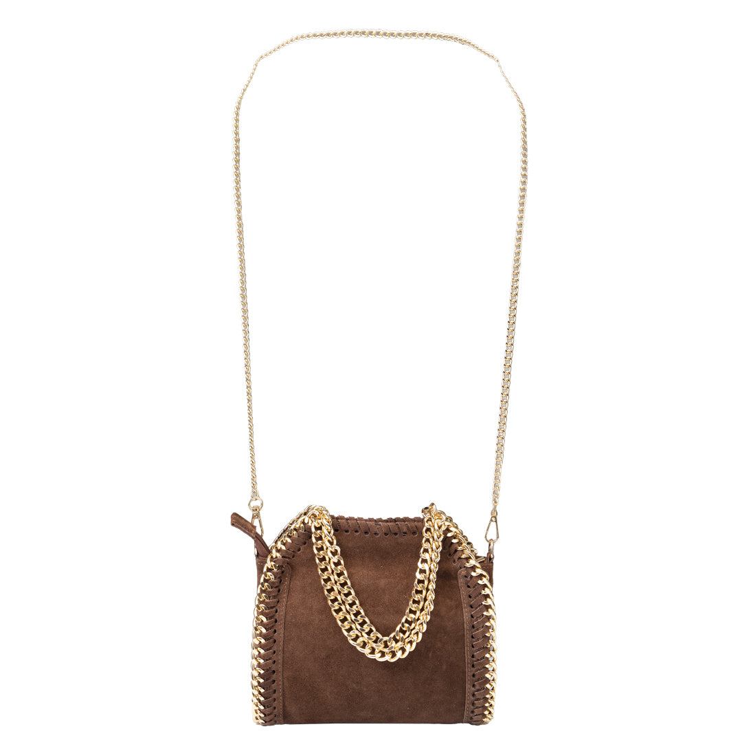 Damenhandtasche aus dunkelbraunem Echtleder Ilona
