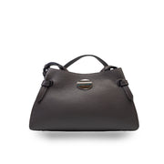 Damenhandtasche aus dunkelbraunem Echtleder Tania