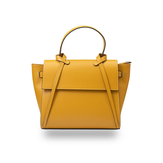 Damenhandtasche aus echtem Leder Senfgelb Erika