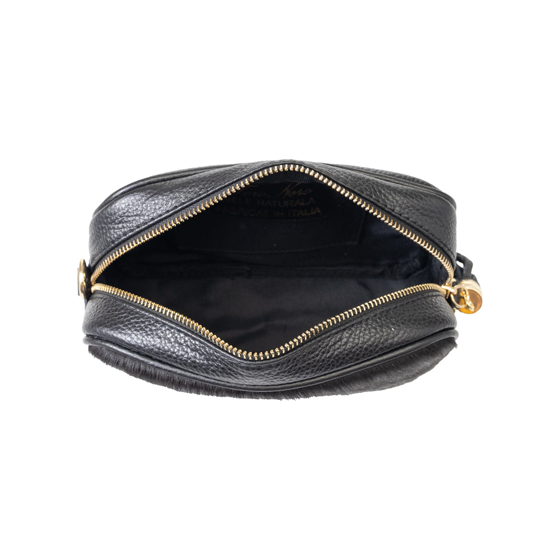 Damenhandtasche aus echtem schwarzem Leder Adela