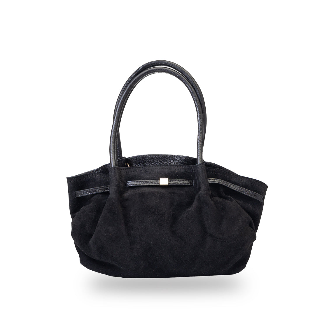 Damenhandtasche aus echtem Leder schwarz Elena