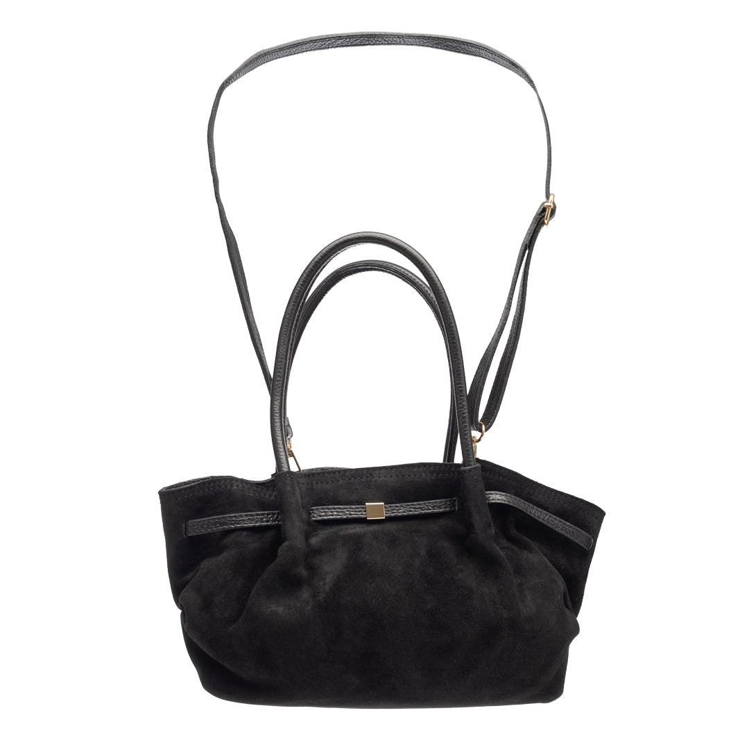 Sac à main femme en cuir véritable noir Elena