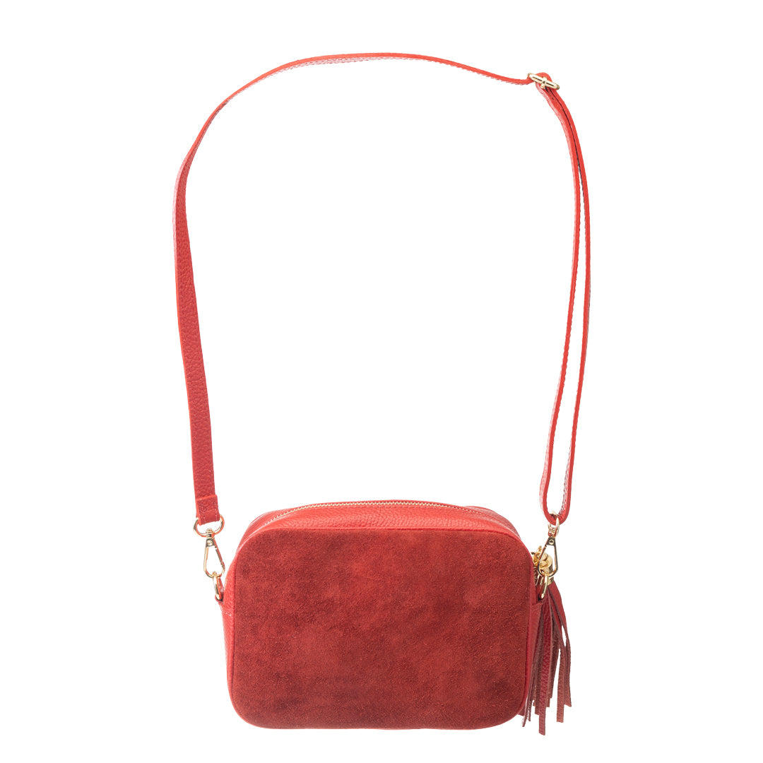 Damenhandtasche aus echtem Leder, Rot, Ancuta