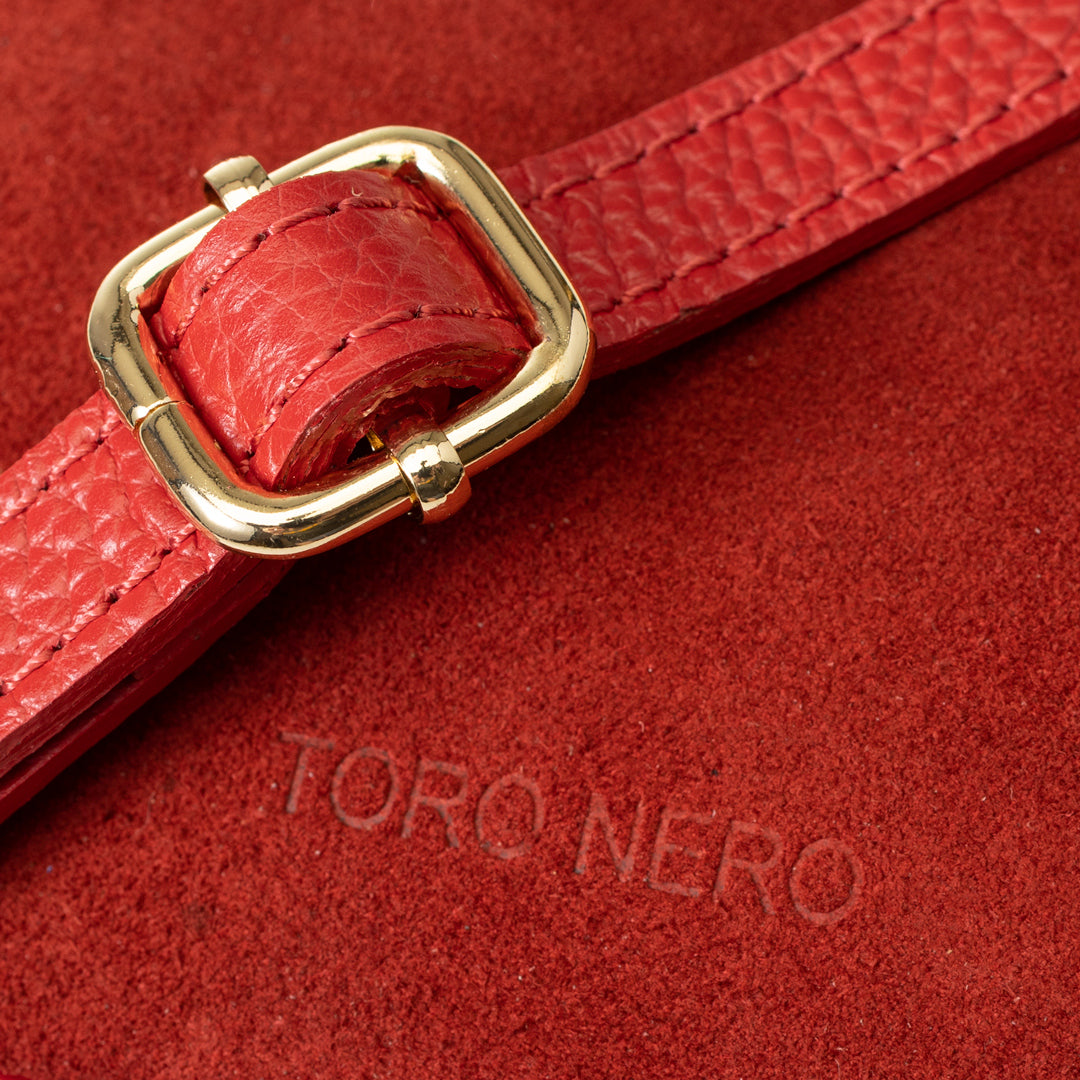 Damenhandtasche aus echtem Leder, Rot, Ancuta