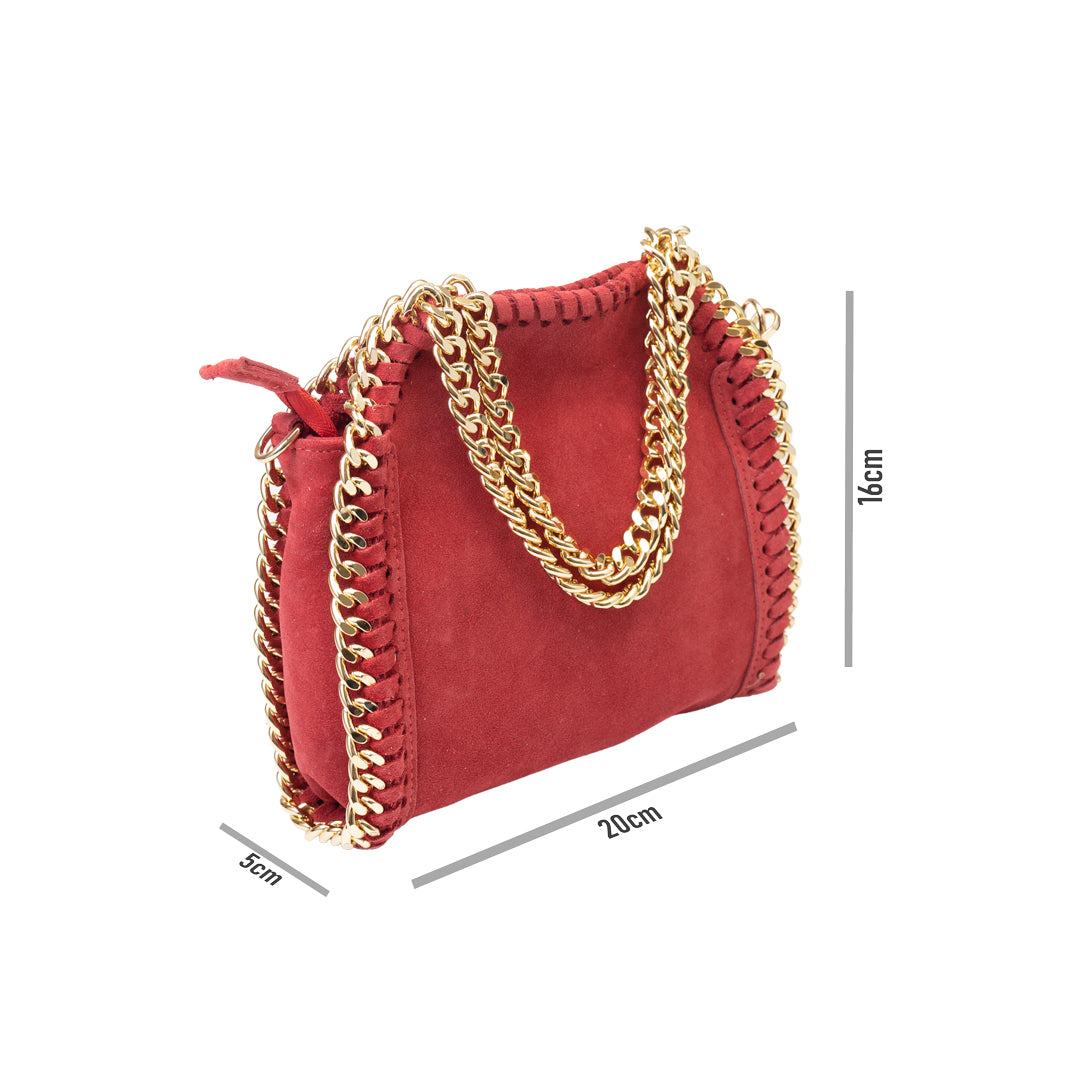 Damenhandtasche aus echtem Leder, rot Ilona