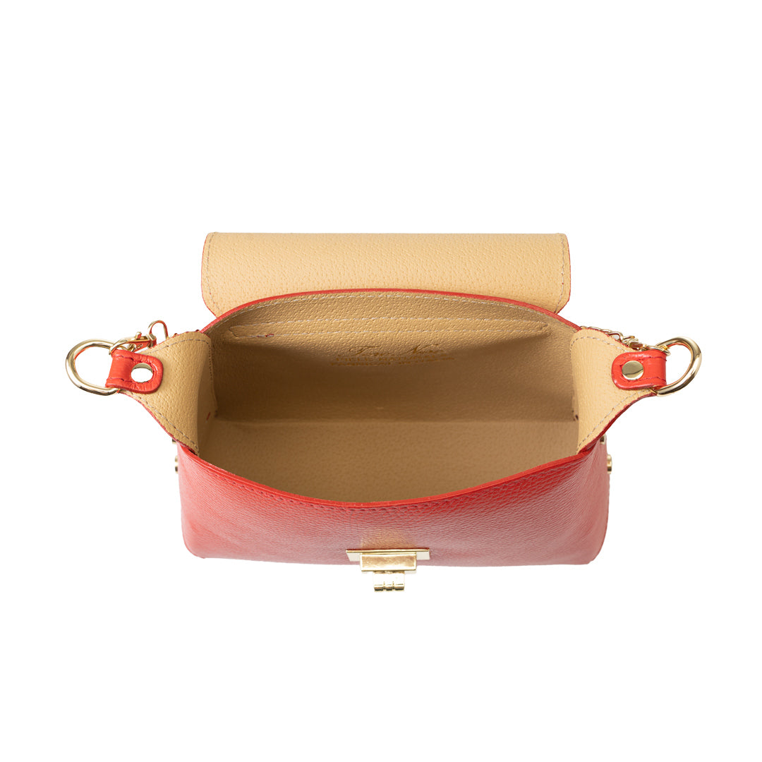 Bolso de piel natural rojo Raisa para mujer