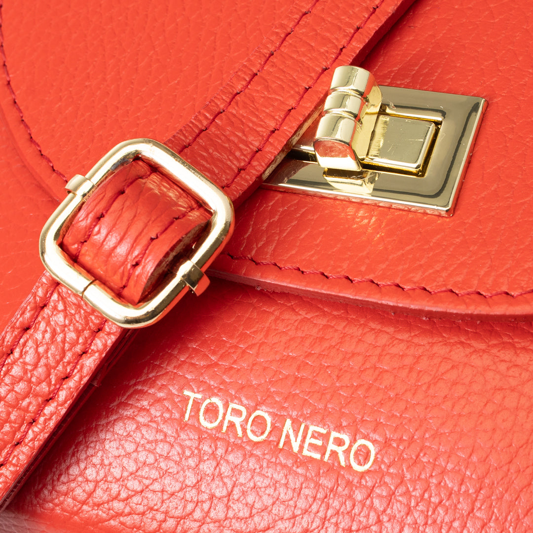 Bolso de piel natural rojo Raisa para mujer