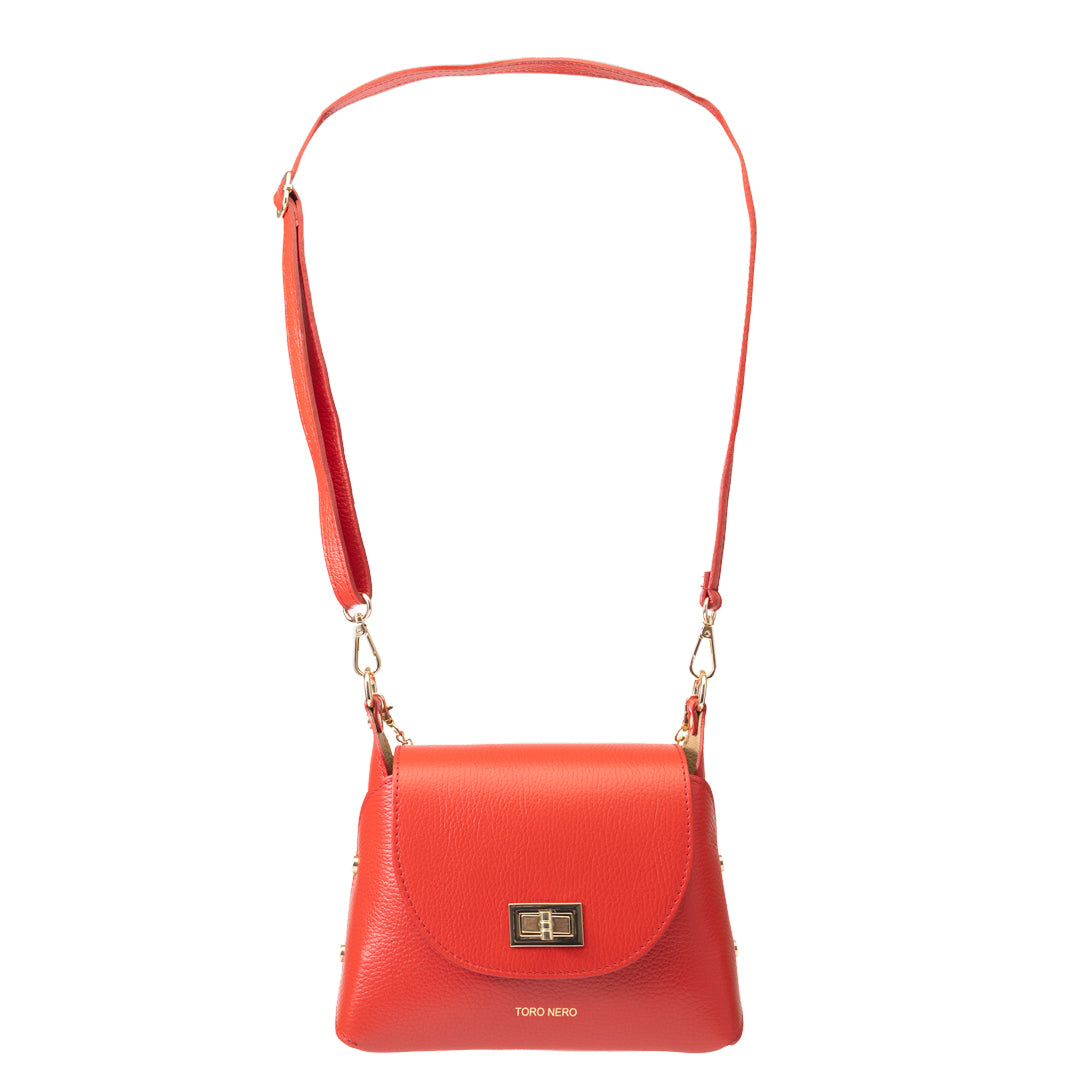 Bolso de piel natural rojo Raisa para mujer