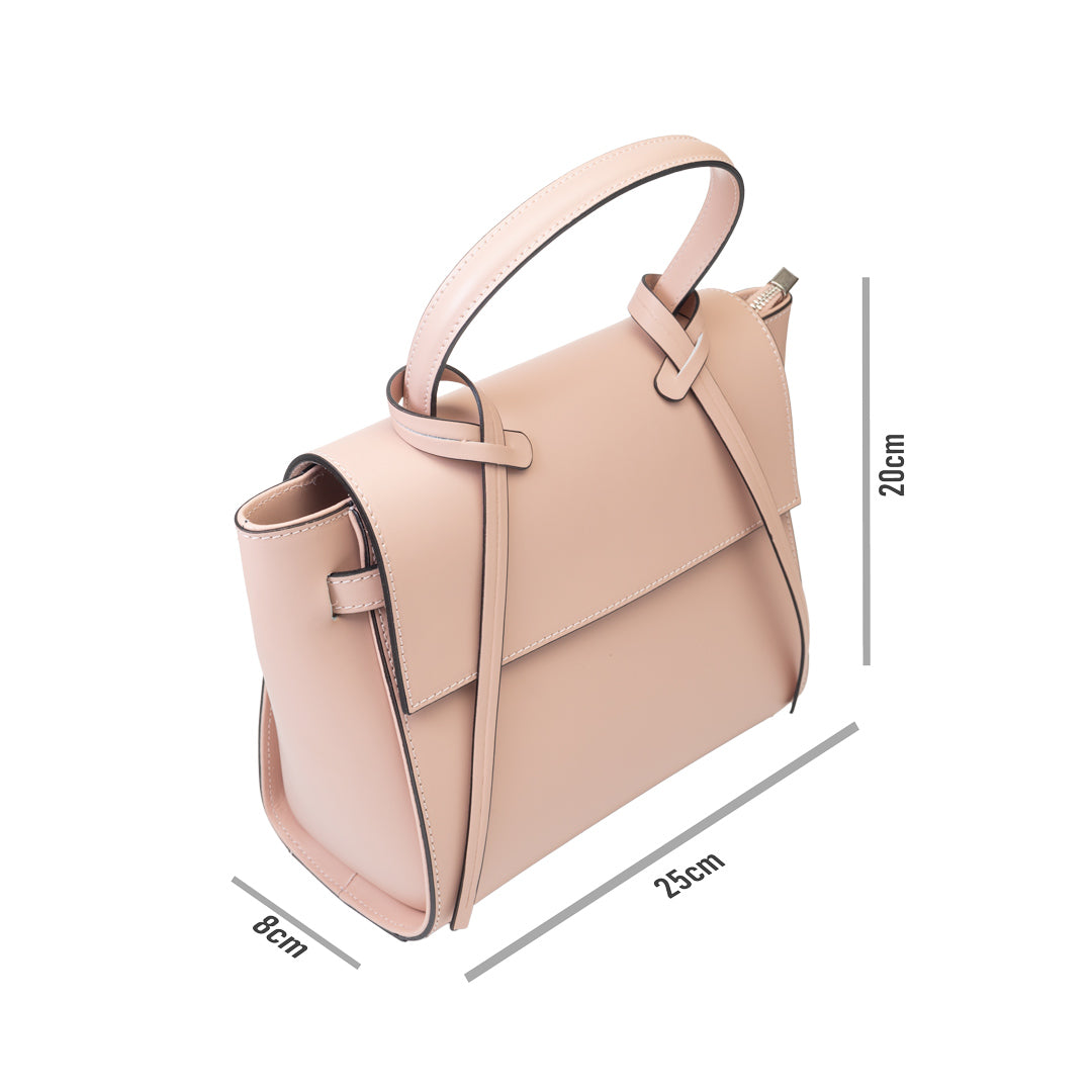 Damenhandtasche aus echtem Leder, rosa, Erika