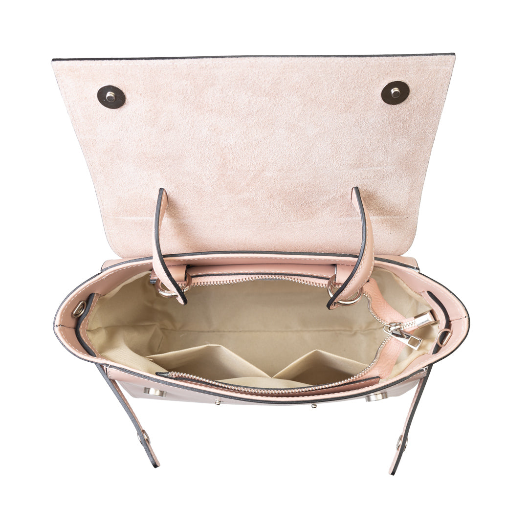 Damenhandtasche aus echtem Leder, rosa, Erika