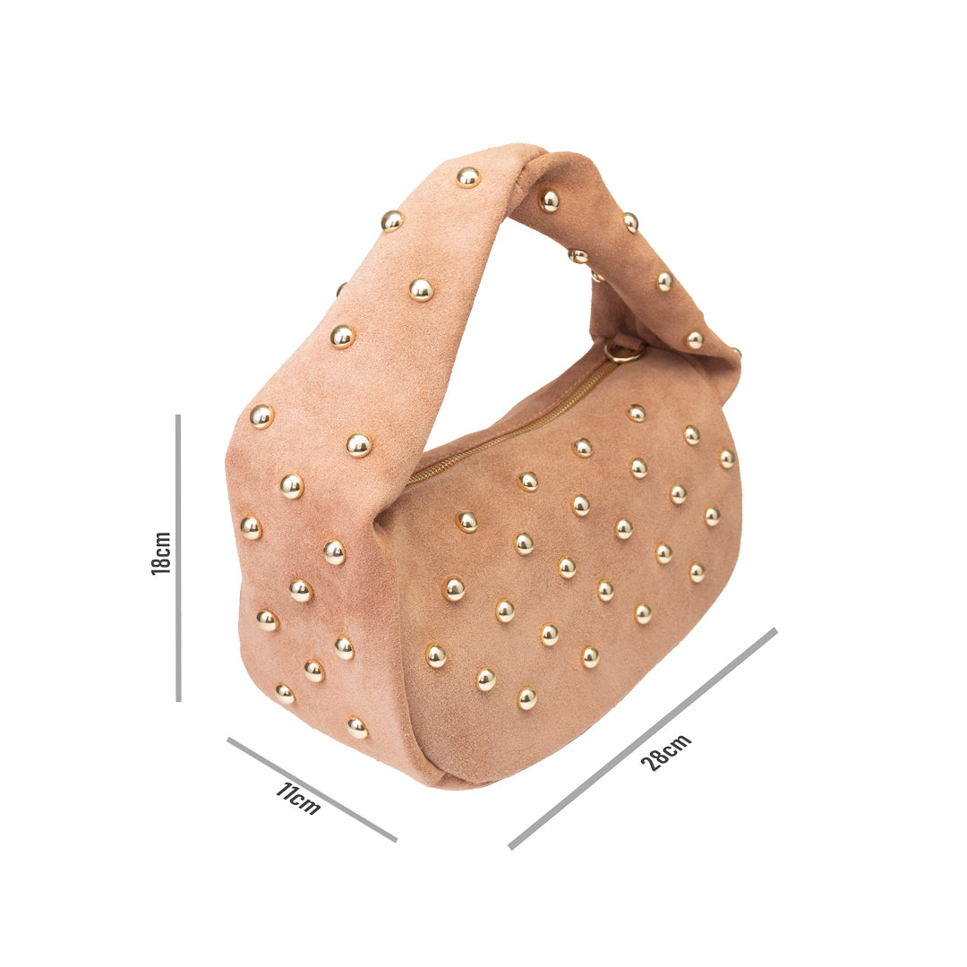 Damenhandtasche aus echtem rosafarbenem Leder Naty