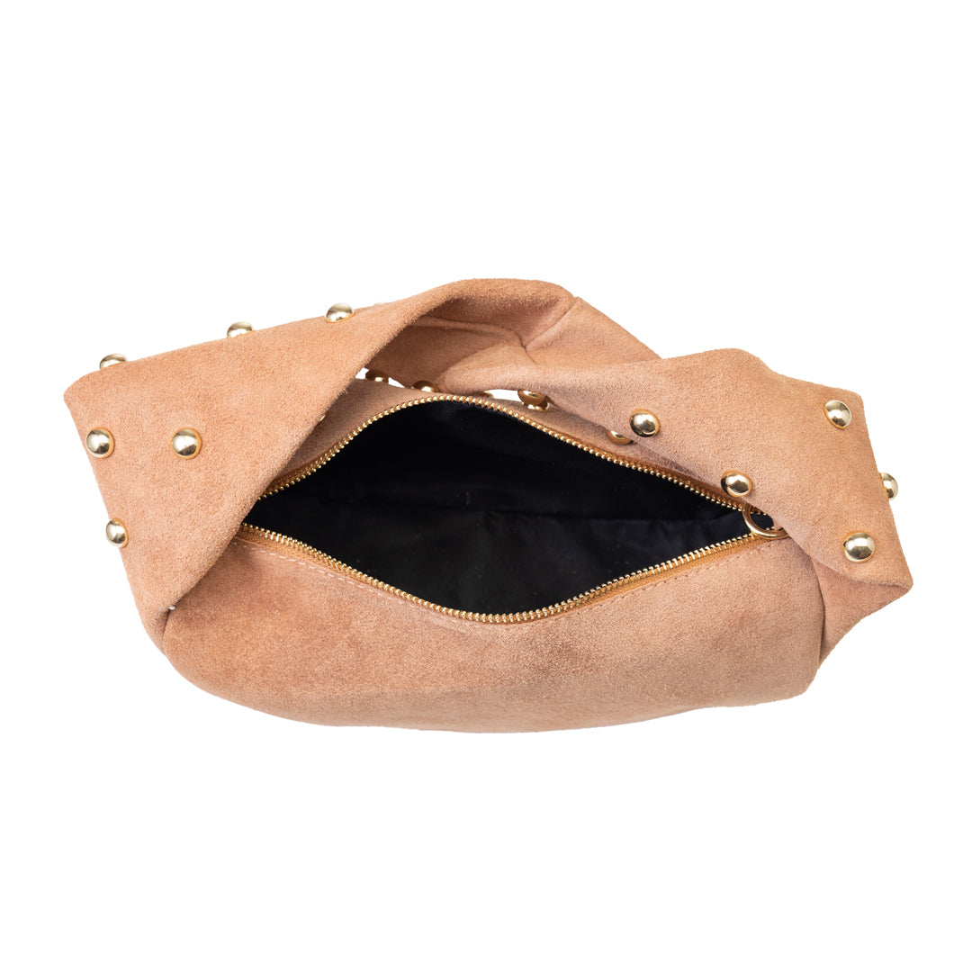 Damenhandtasche aus echtem rosafarbenem Leder Naty